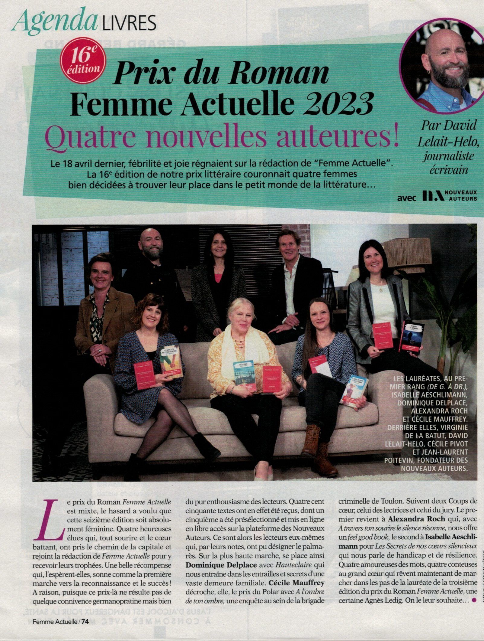 Article Femme Actuelle Prix du roman 2023 - annonce des Lauréates